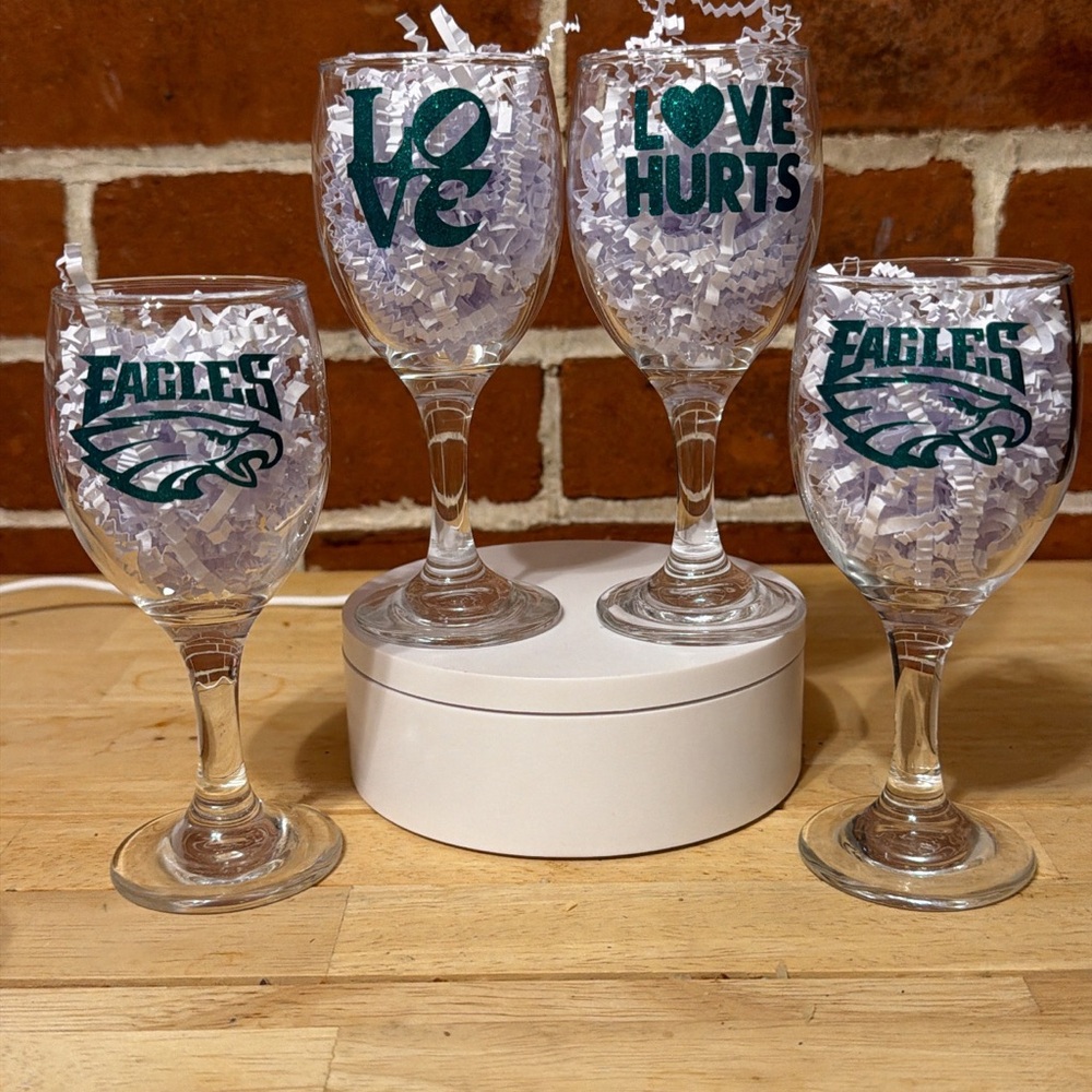 Eagles Themed Wine Flight Glass Set